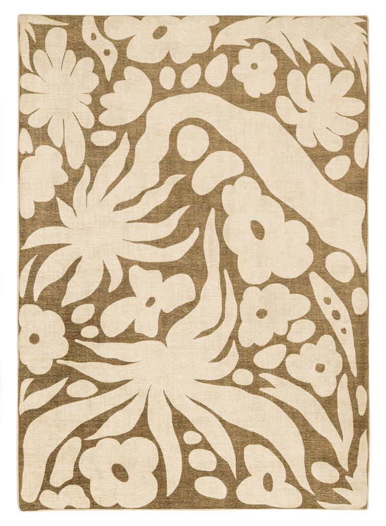 Bess Khaki and Brown Floral Rollie Pollie Playmat