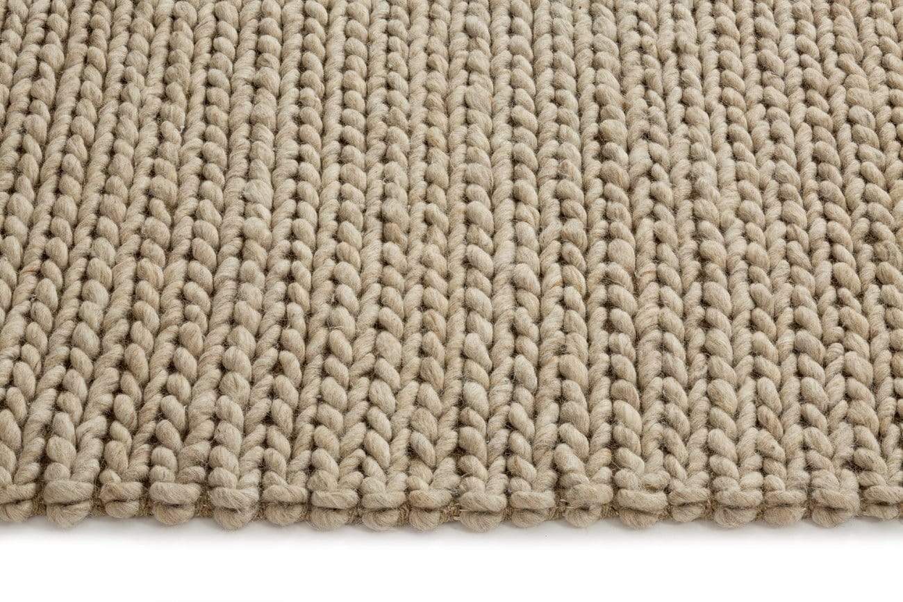Bianca Natural Tan Braided Wool Rug