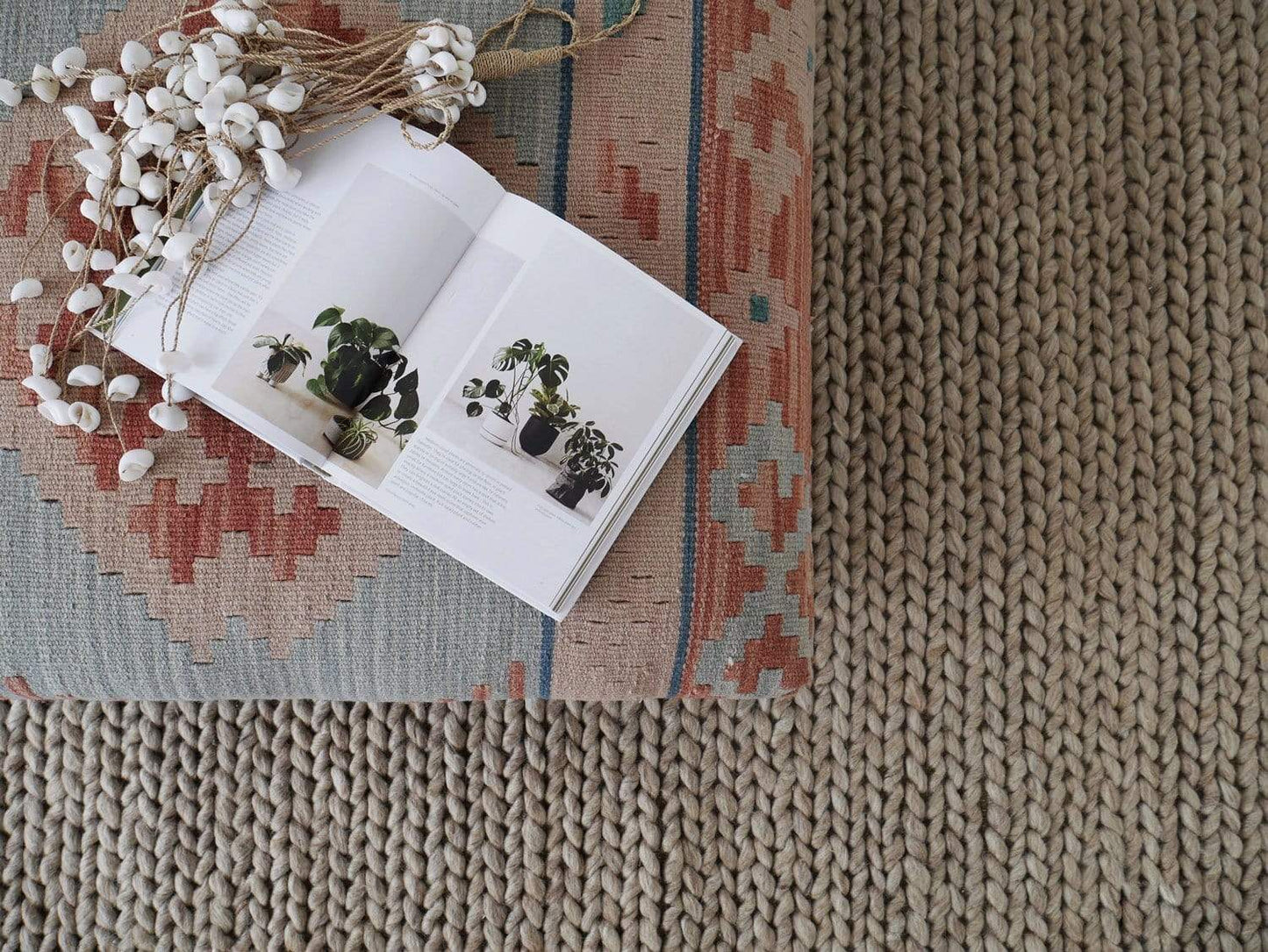 Bianca Natural Tan Braided Wool Rug