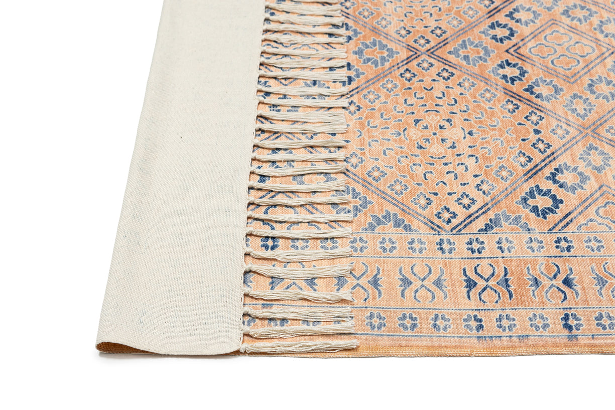 Bibi Blue and Orange Boho Picnic Rug