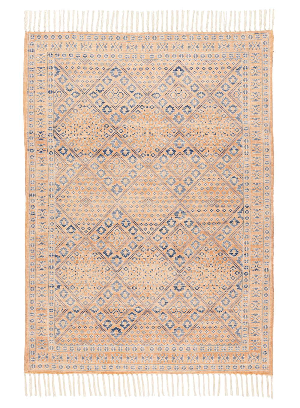 Bibi Blue and Orange Boho Picnic Rug