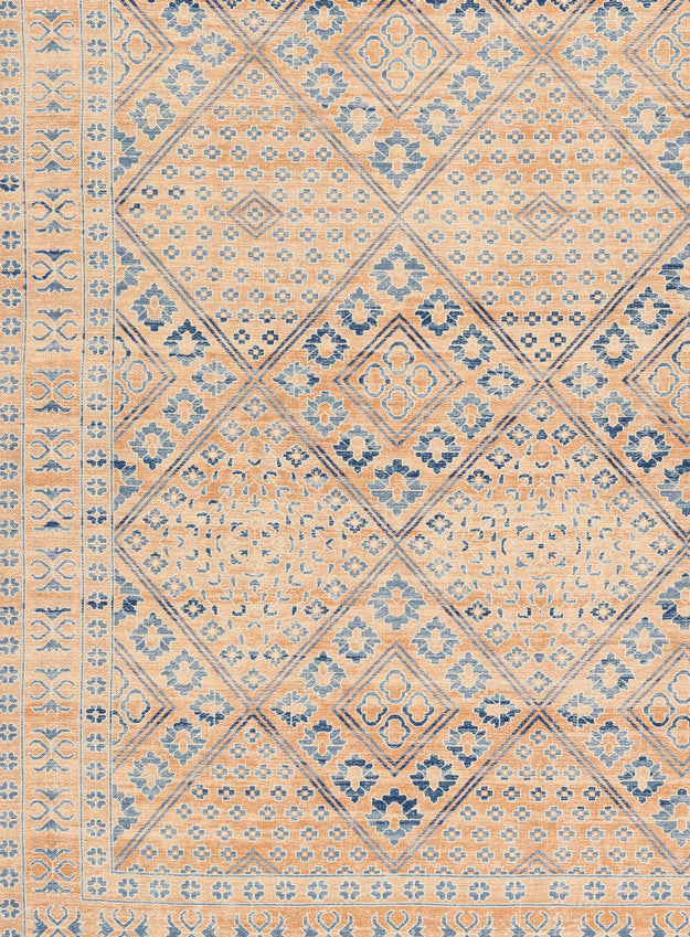 Bibi Blue and Orange Boho Picnic Rug