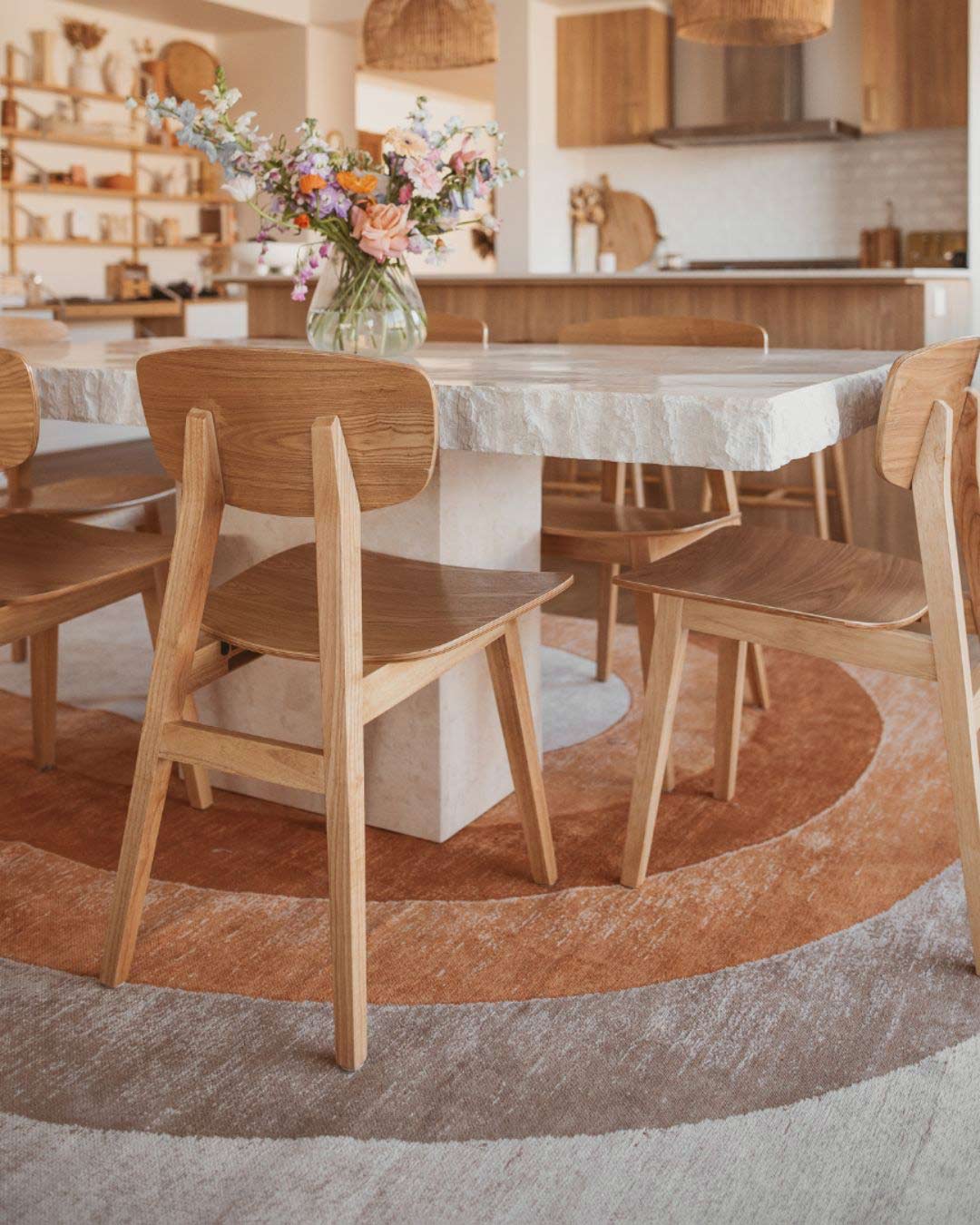 Blake Orange Rainbow Round Rug