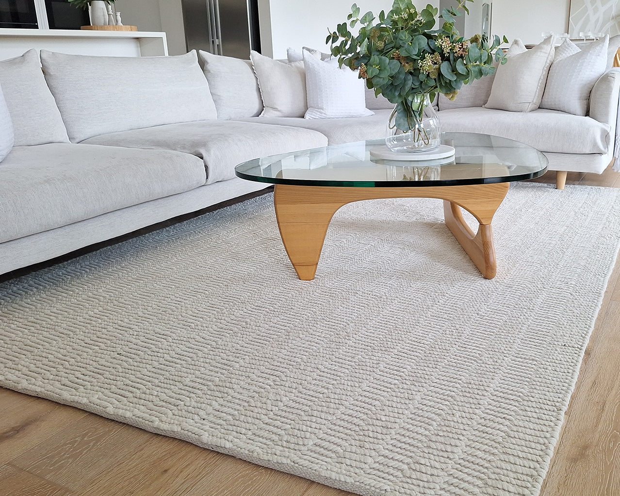 Blanca Ivory Textured Wool Rug