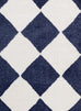 Blythe Ivory and Blue Checkered Runner Rug