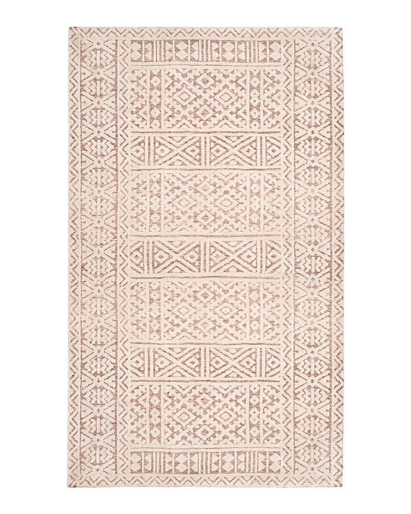 Bobbie Peach and Ivory Textured Tribal Rug