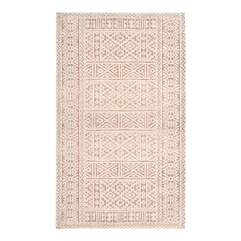 Bobbie Peach and Ivory Textured Tribal Rug