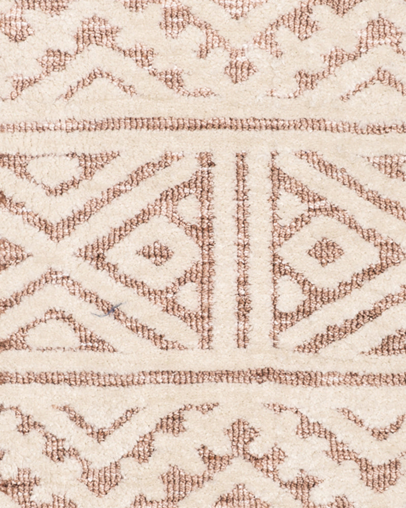 Bobbie Peach and Ivory Textured Tribal Rug
