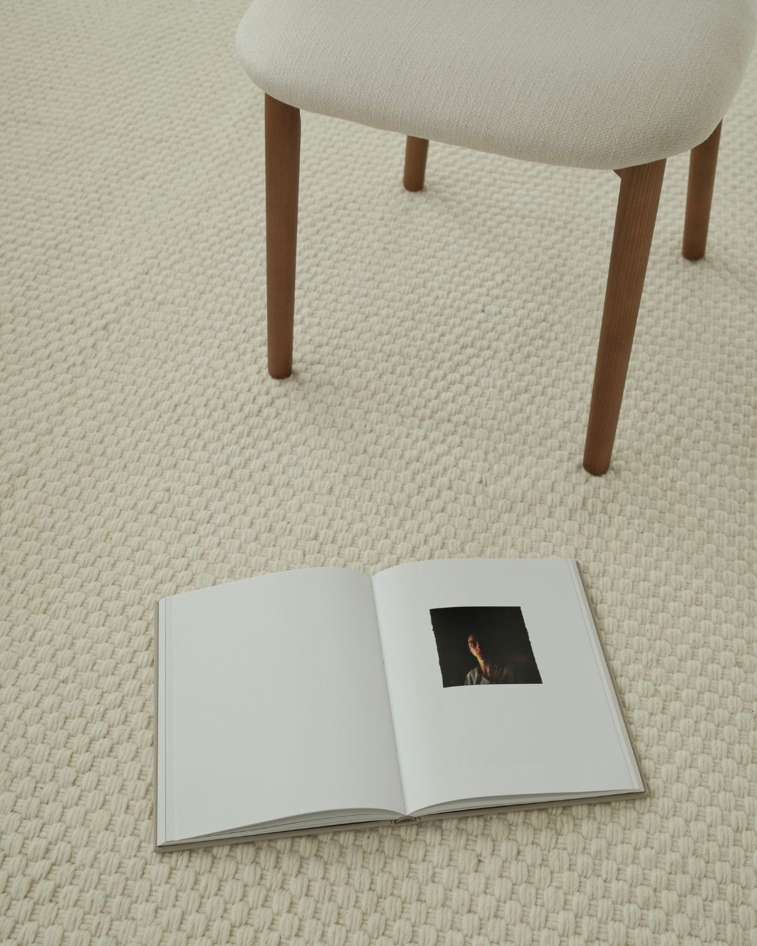 Brecia Cream Basket Weave Wool Rug