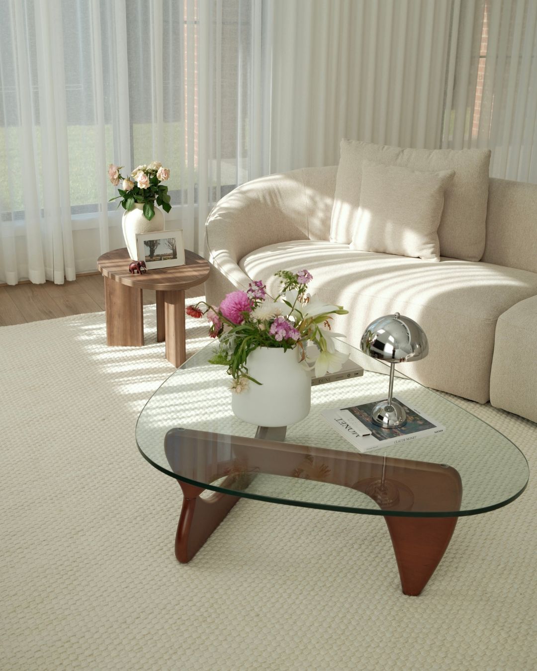 Brecia Cream Basket Weave Wool Rug