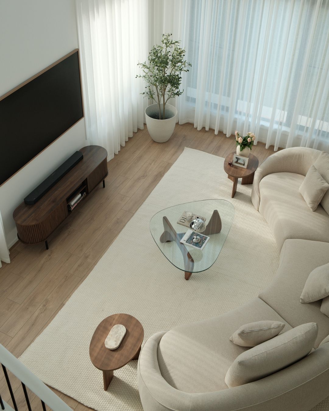 Brecia Cream Basket Weave Wool Rug