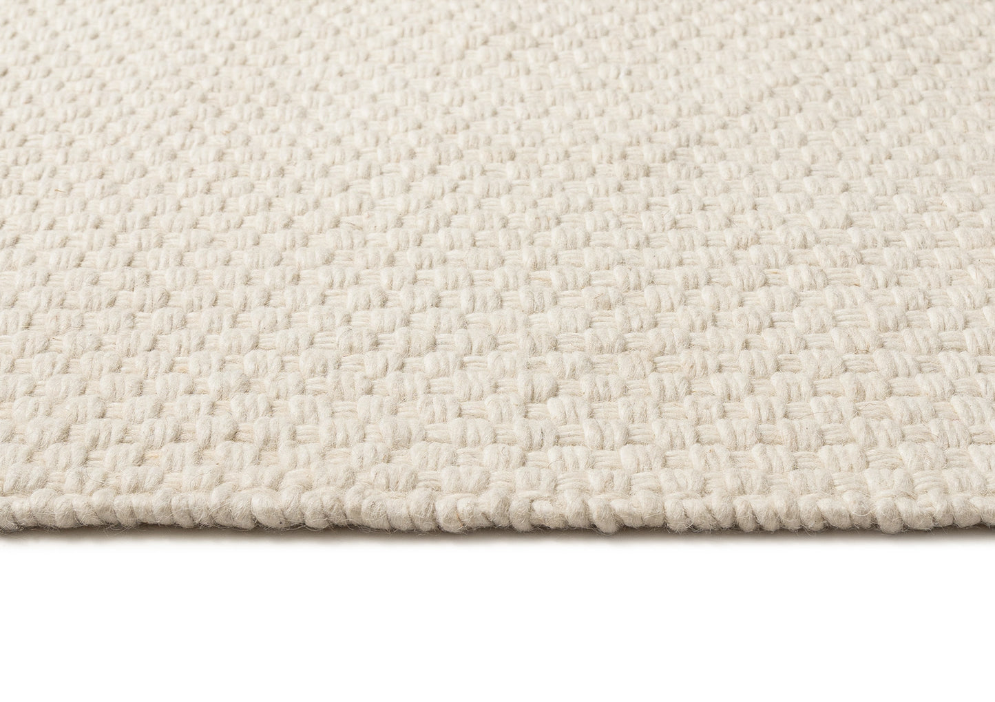 Brecia Cream Basket Weave Wool Rug