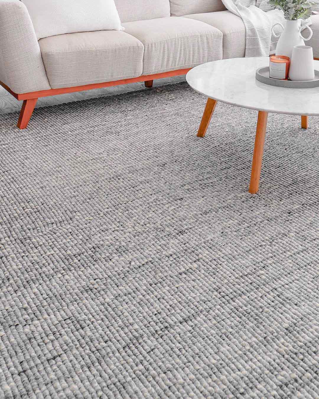 Bree Ivory and Grey Marble Wool Rug
