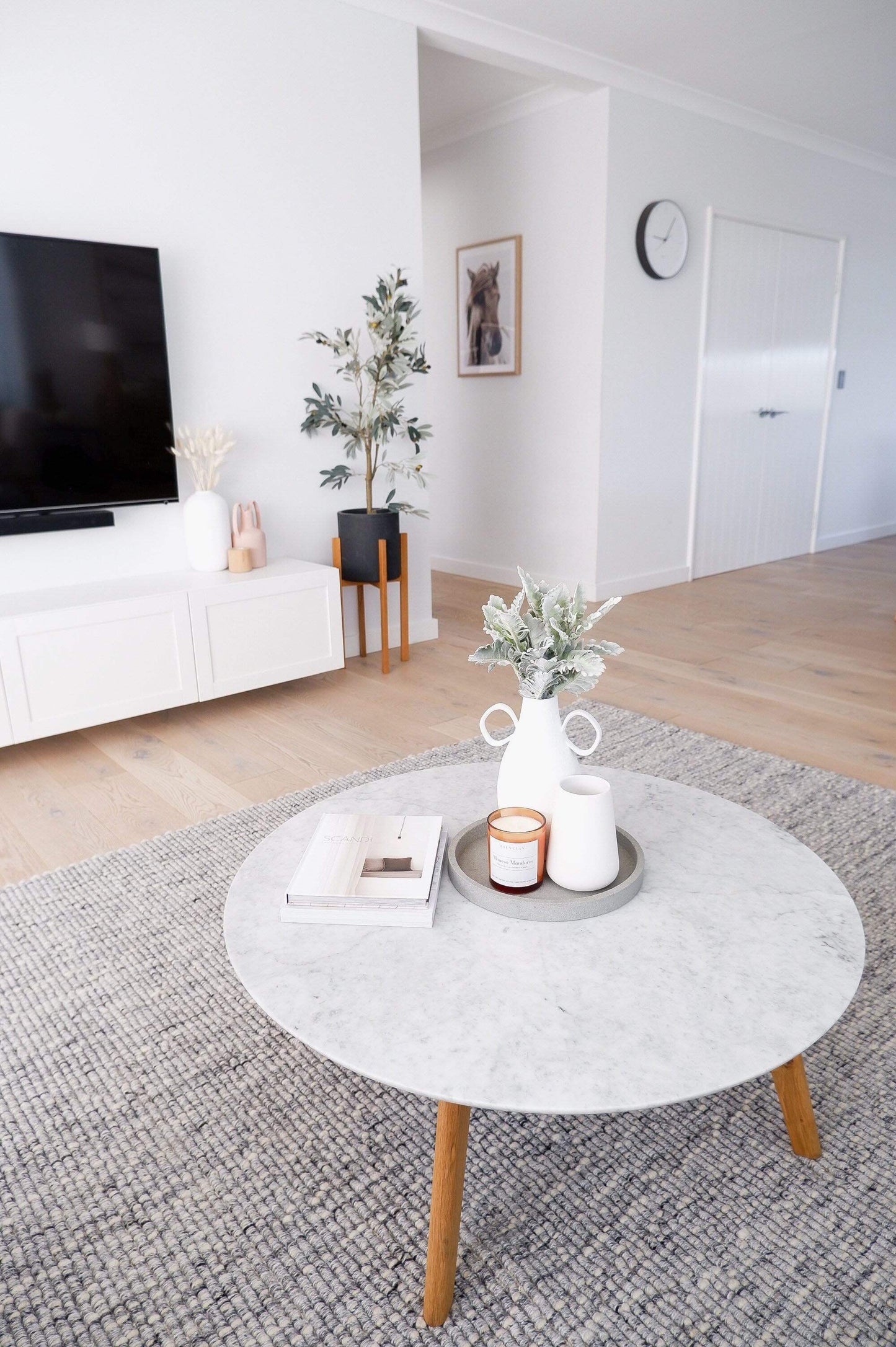 Bree Ivory and Grey Marble Wool Rug