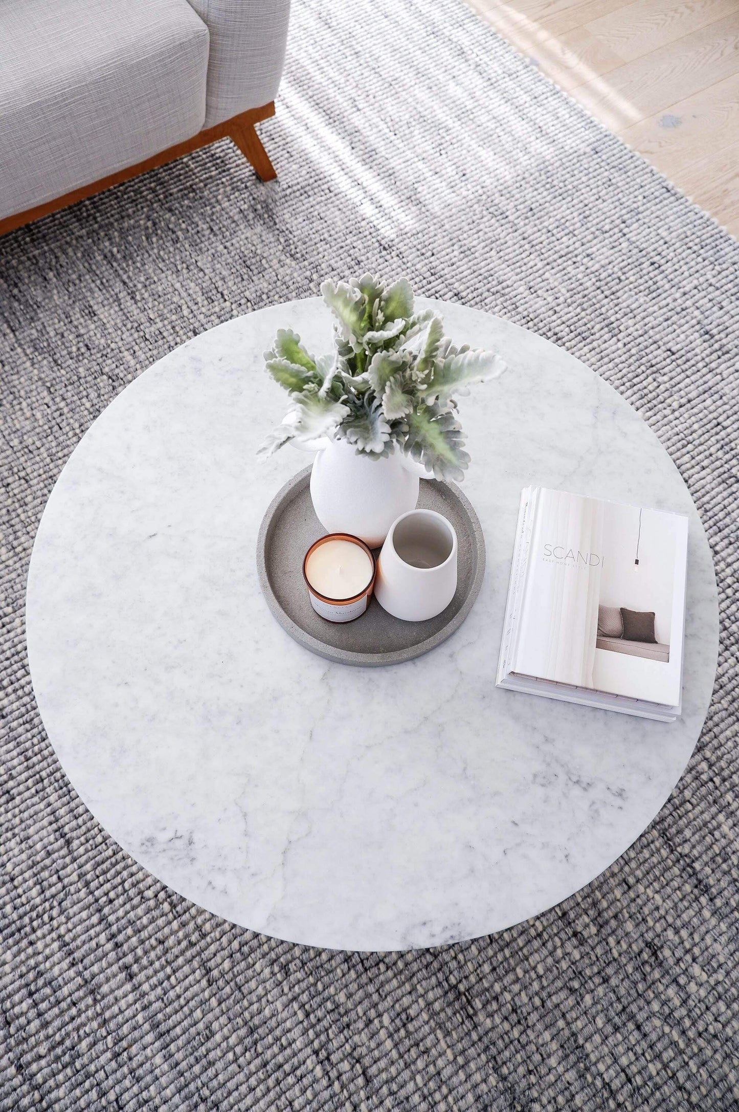 Bree Ivory and Grey Marble Wool Rug