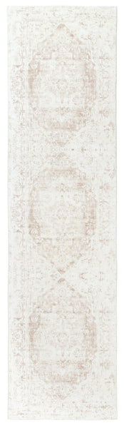 Cabanela Cream and Beige Distressed Washable Runner Rug