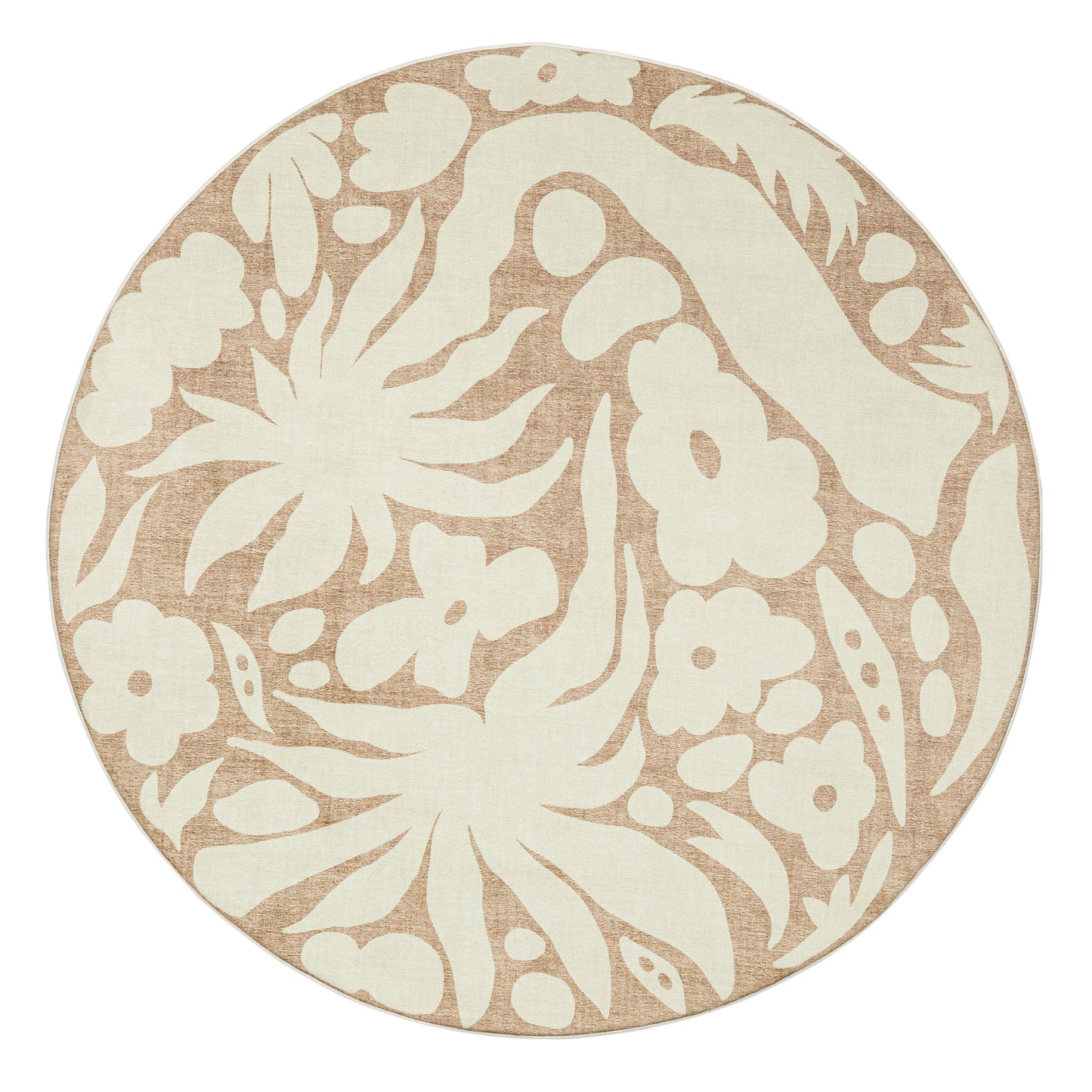 Calo Beige and Brown Floral Rollie Pollie Round Playmat
