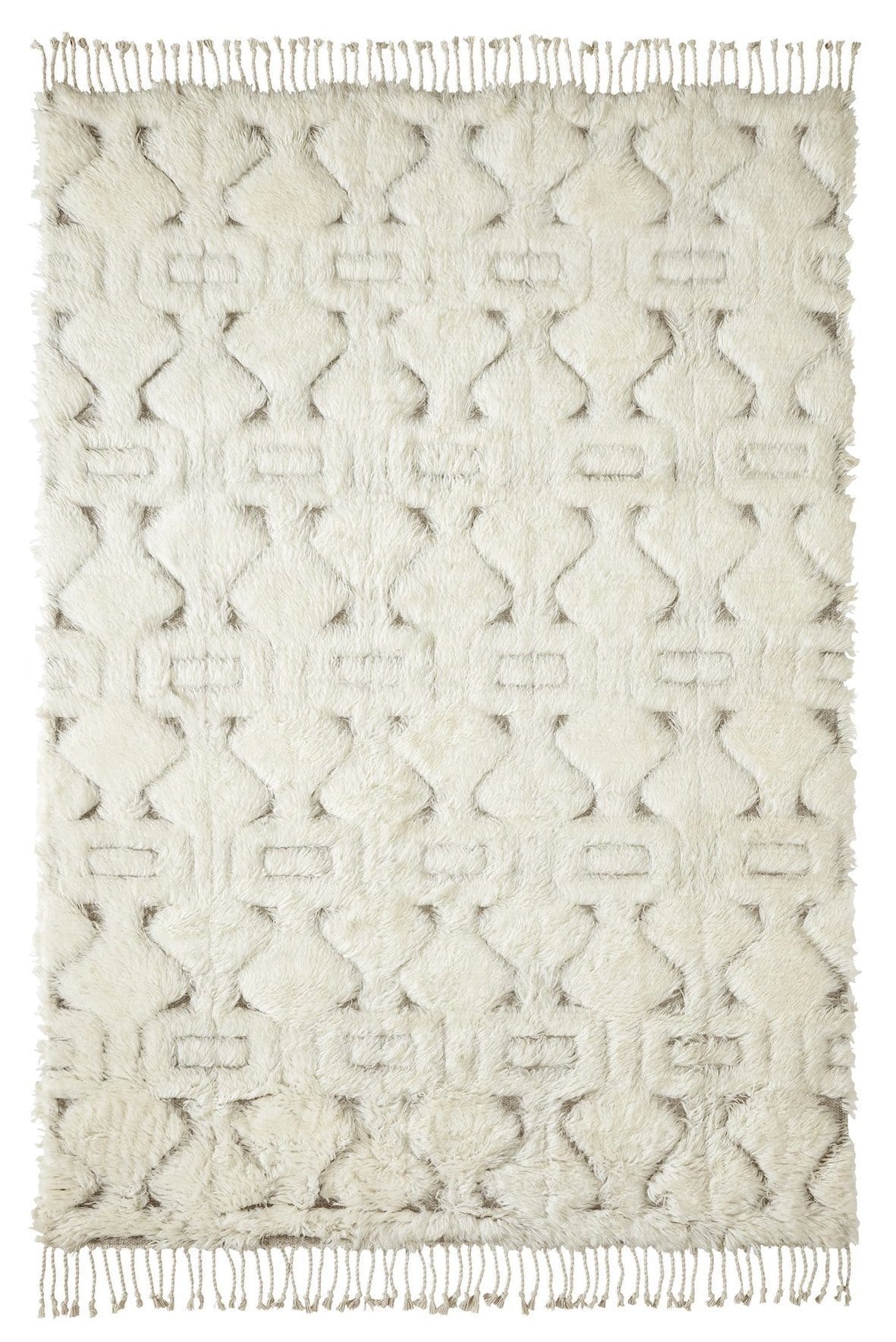 Camilla Tribal Pattern Berber Wool Shag Rug