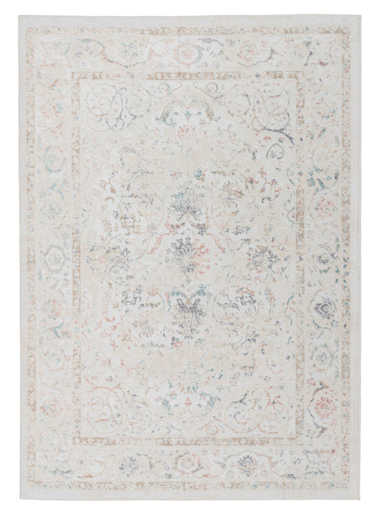 Caribou Cream and Pink Traditional Rug