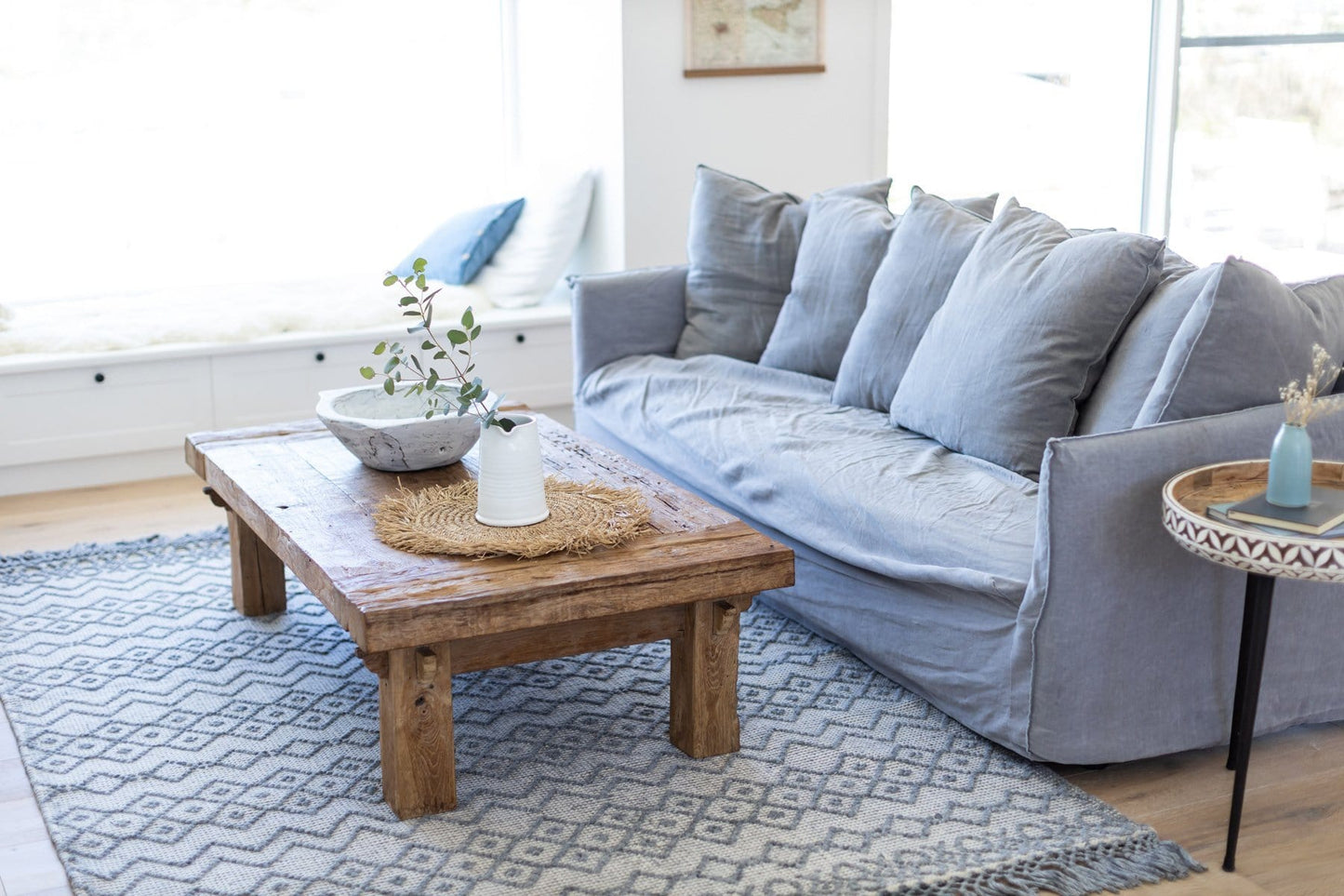 Carlita Grey and Ivory Diamond Pattern Indoor Outdoor Rug