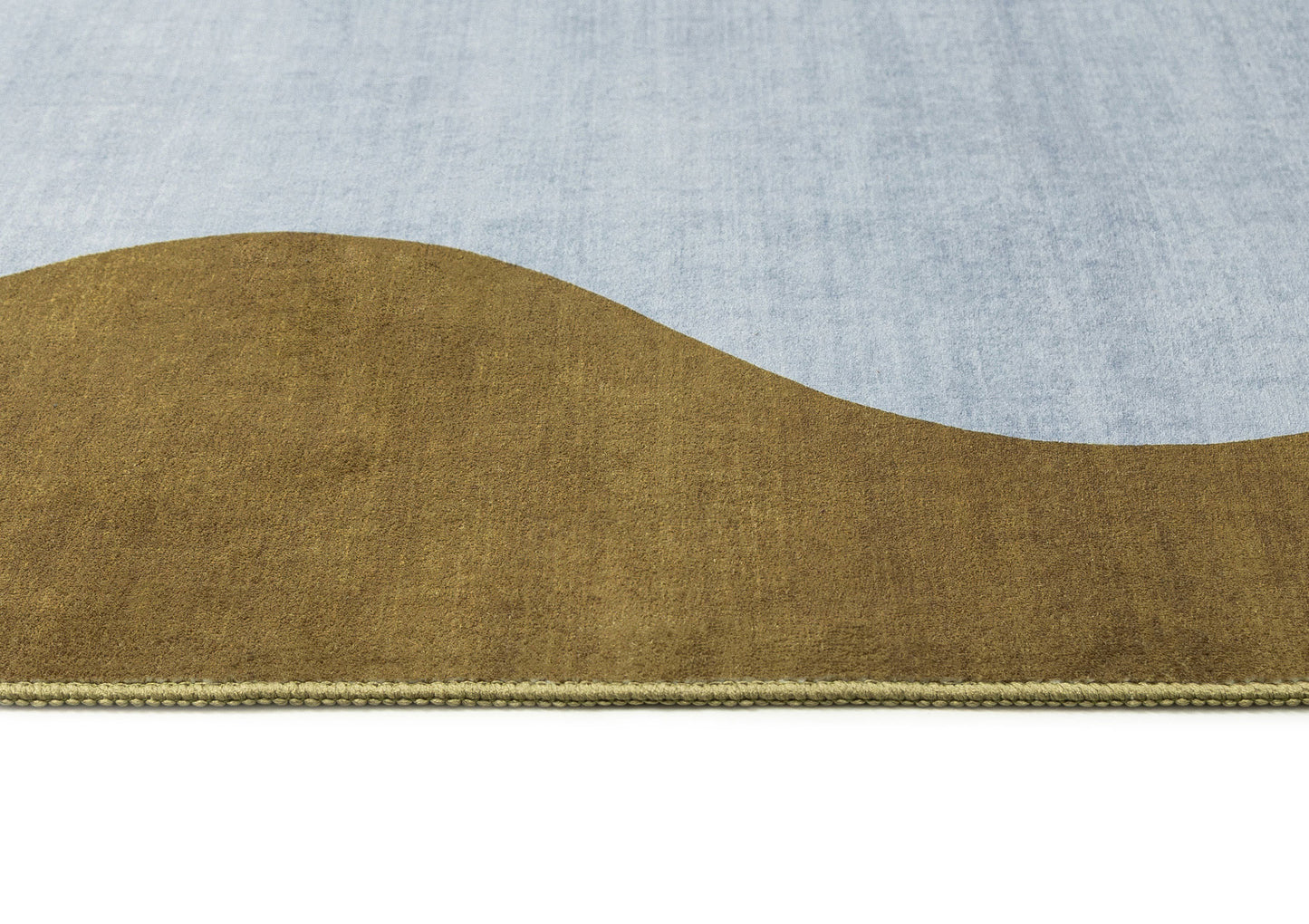 Carmona Olive and Blue Wave Washable Rug