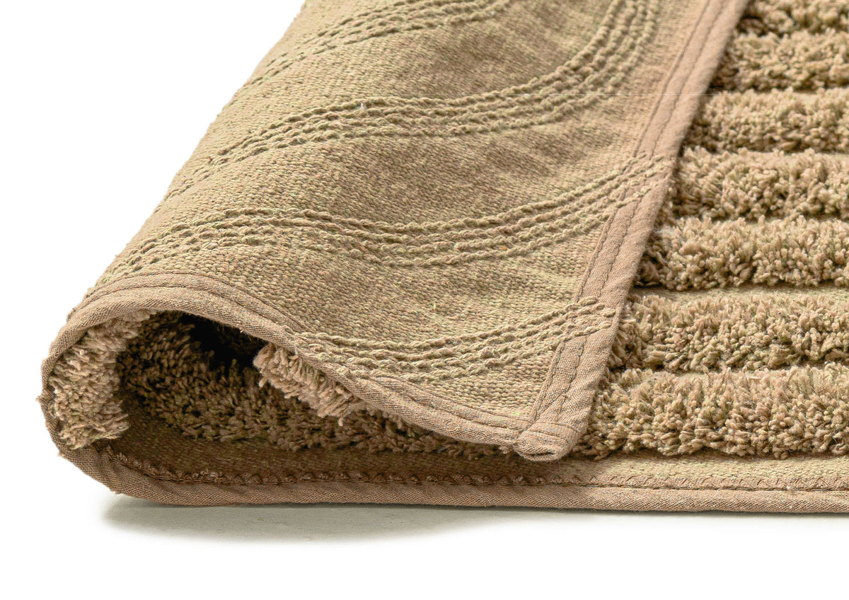 Cassia Beige Arch Cotton Bath Mat