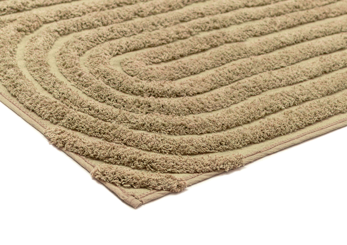 Cassia Beige Arch Cotton Bath Mat