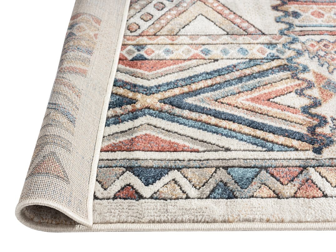 Cassie Orange And Blue Multi Colour Tribal Runner Rug