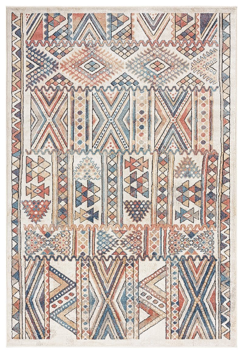 Cassie Orange And Blue Multi Colour Tribal Rug