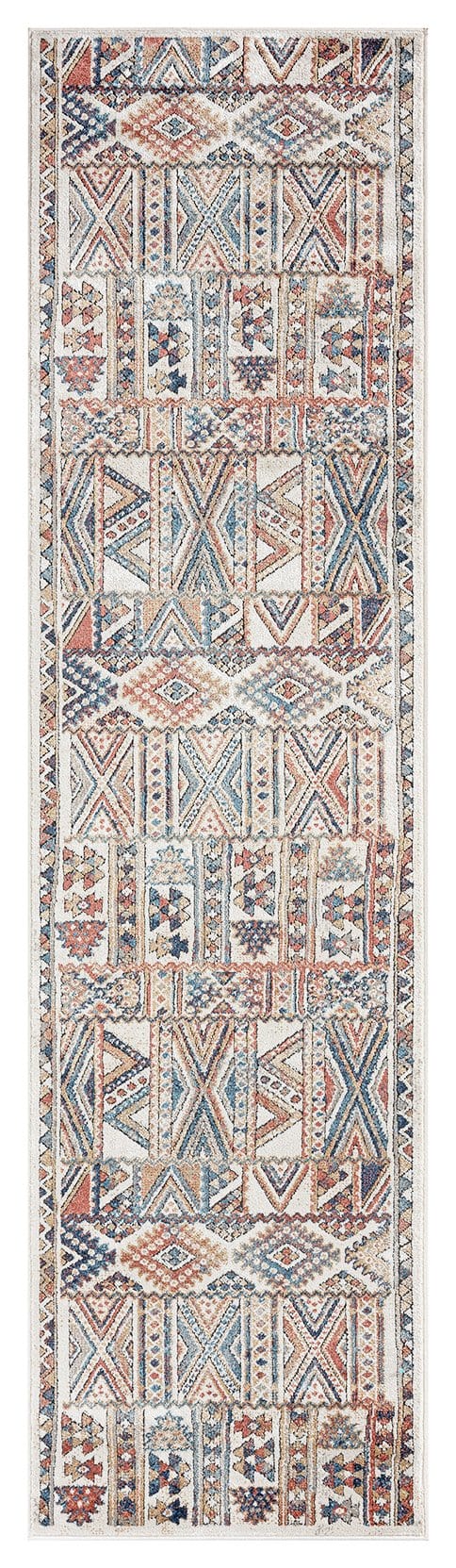 Cassie Orange And Blue Multi Colour Tribal Runner Rug
