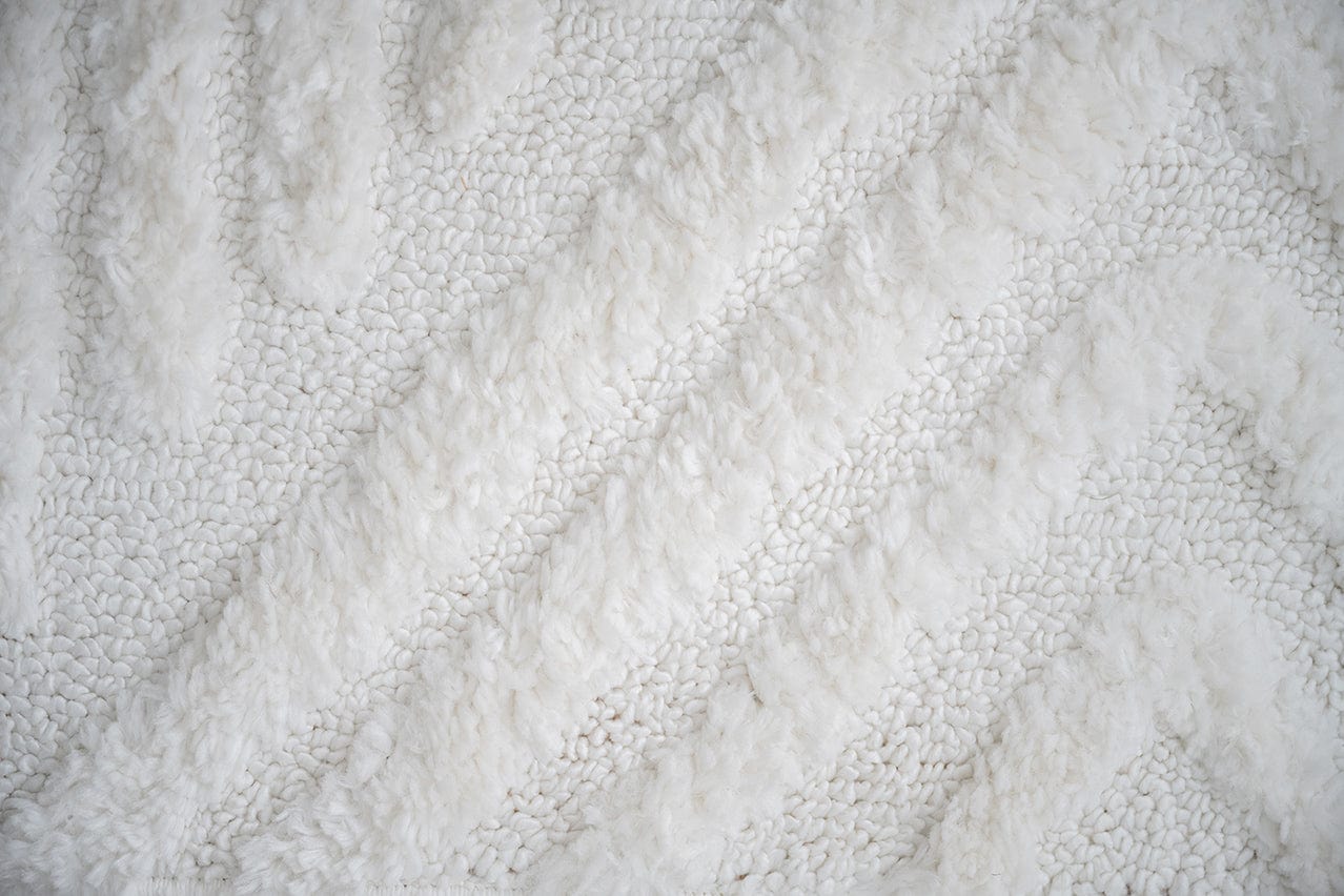 Catriona Ivory Cream Geometric Textured Rug