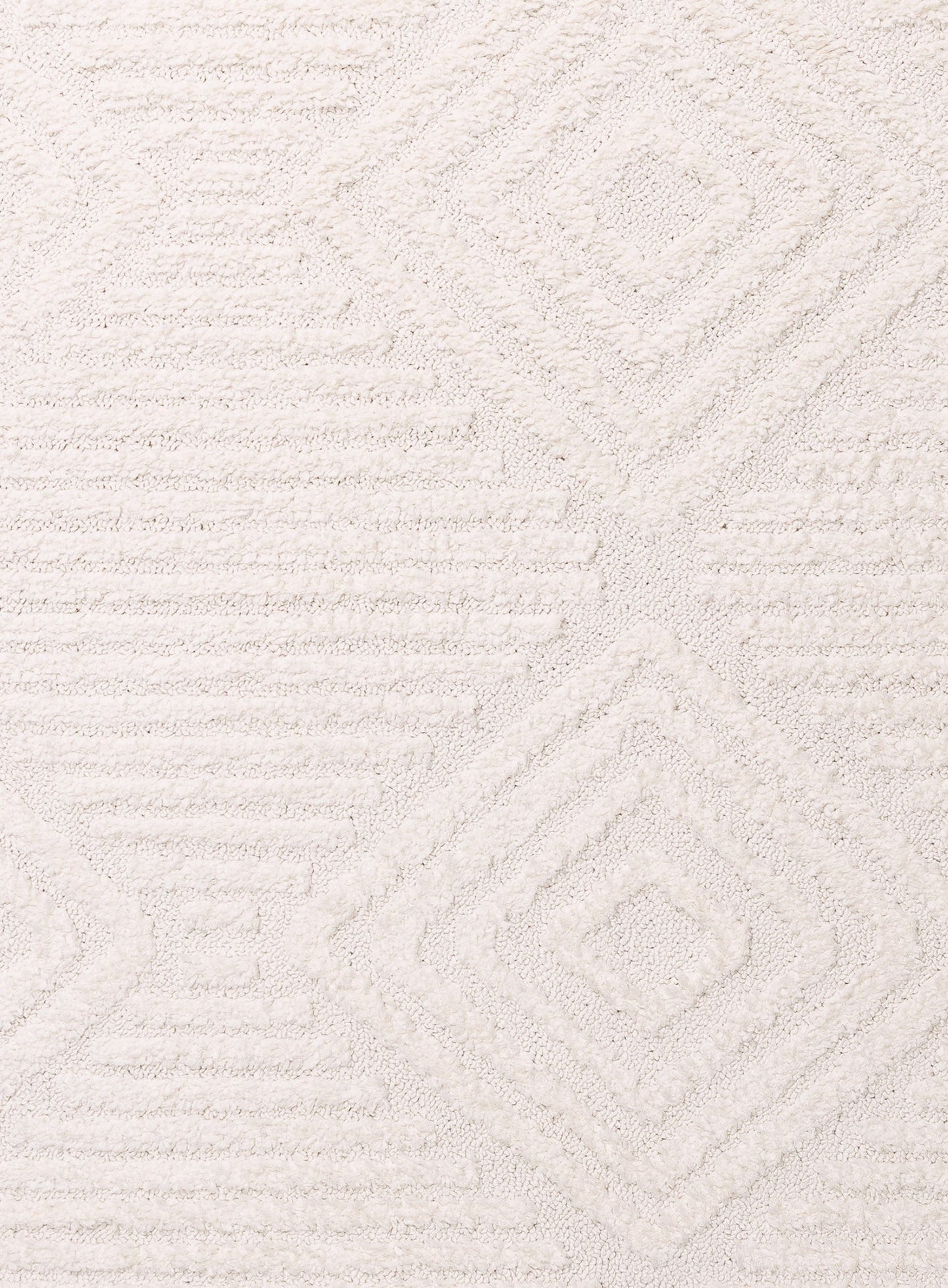 Catriona Ivory Cream Geometric Textured Rug
