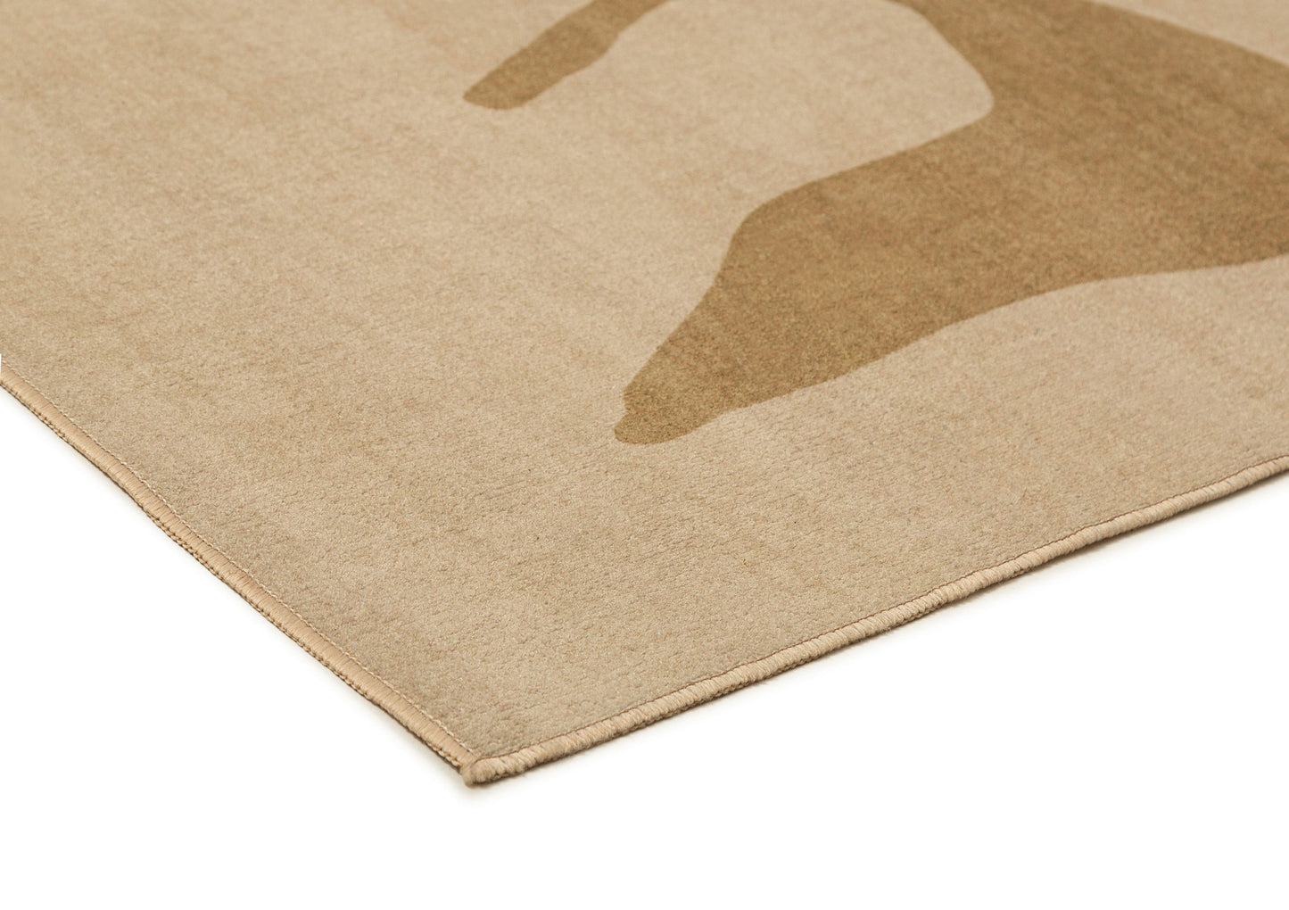 Cece Beige and Brown Botanical Washable Rug