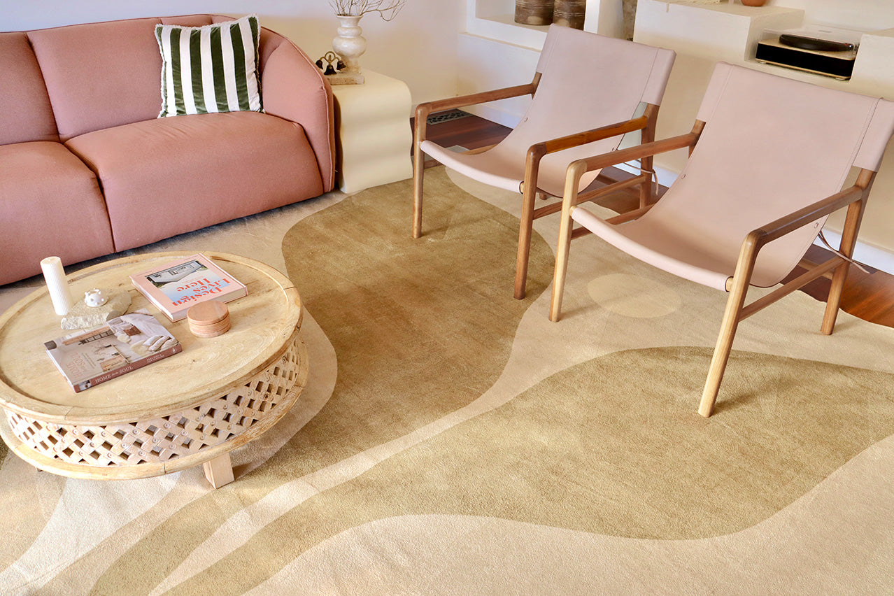 Cece Beige and Brown Botanical Washable Rug