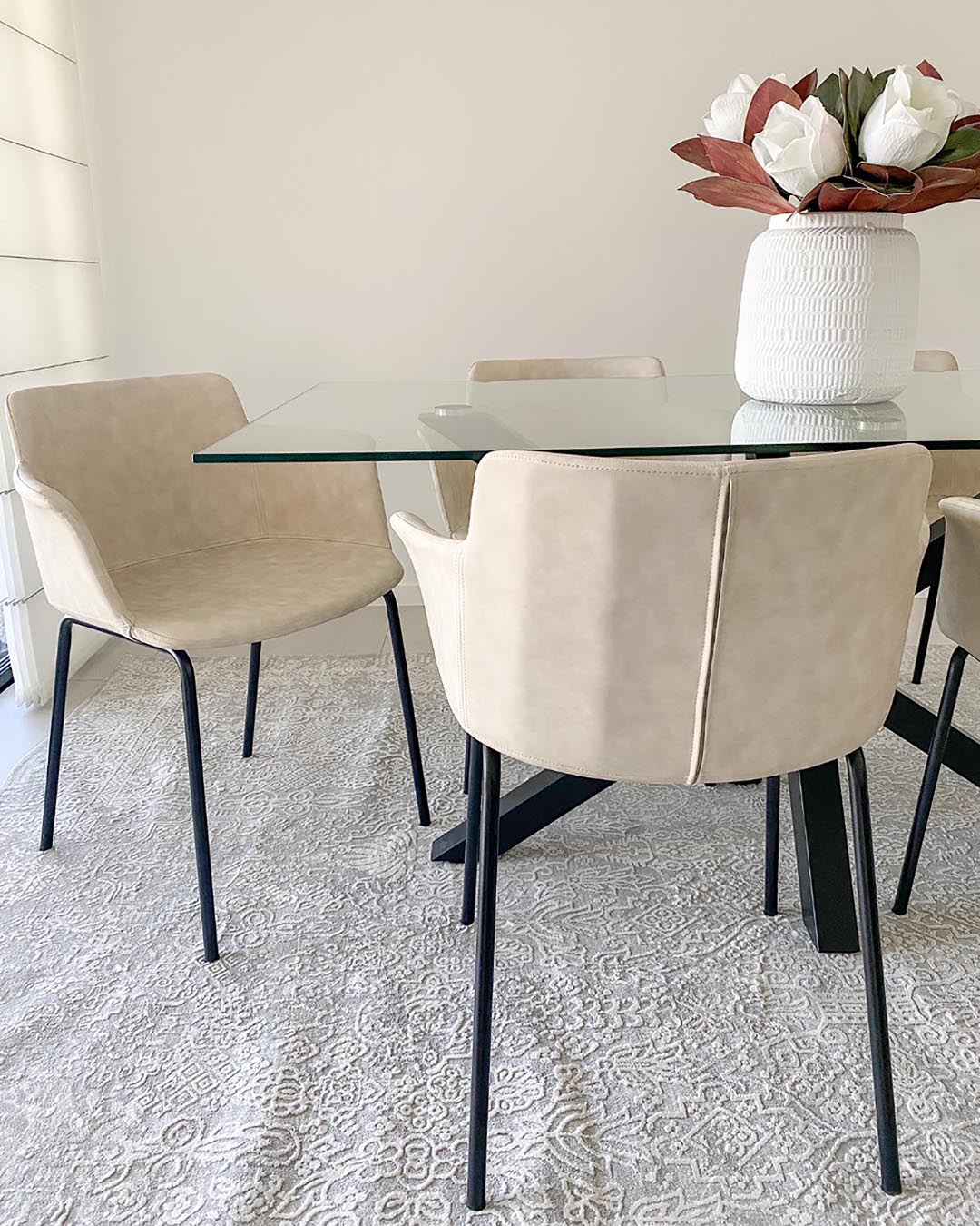 Cecilia Grey and Ivory Distressed Floral Rug