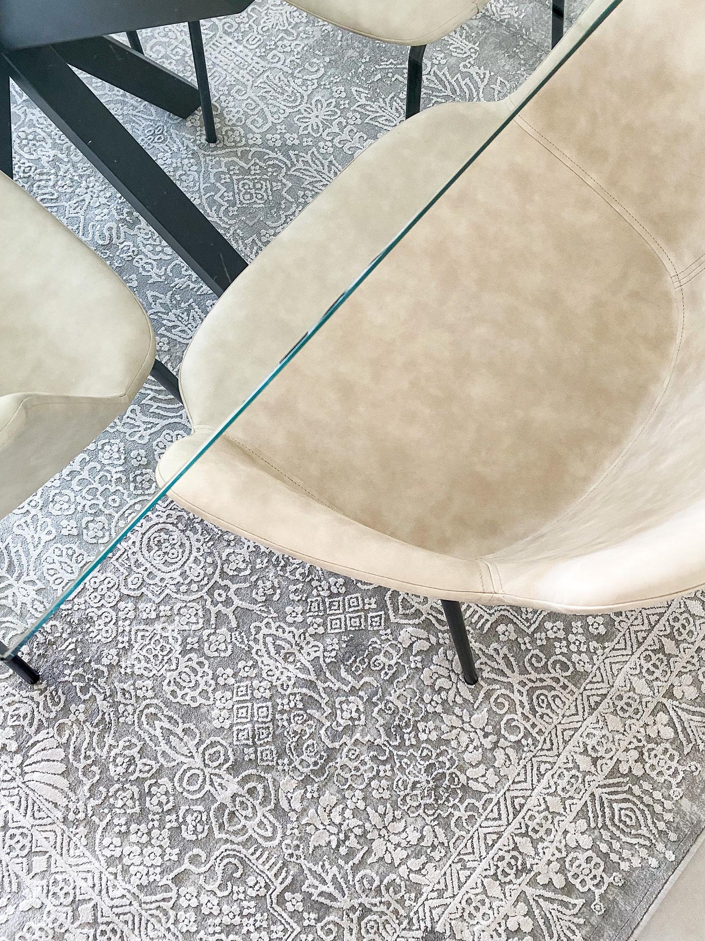 Cecilia Grey and Ivory Distressed Floral Rug