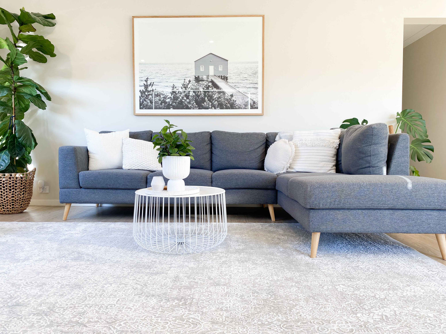 Cecilia Grey and Ivory Distressed Floral Rug