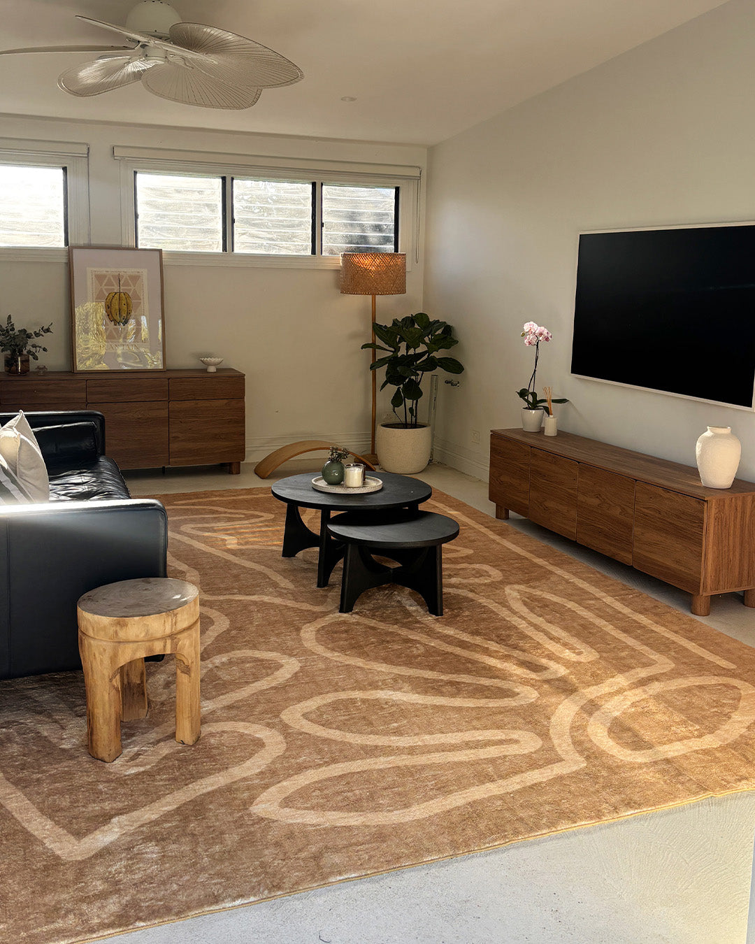 Chandra Brown Hand Drawn Washable Rug