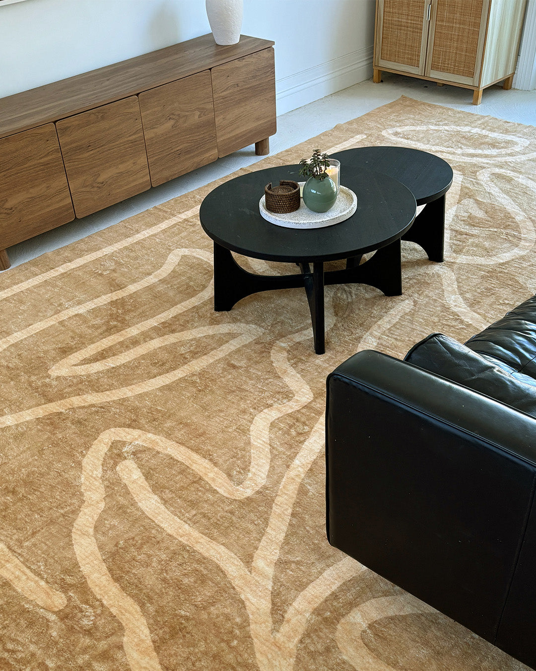 Chandra Brown Hand Drawn Washable Rug