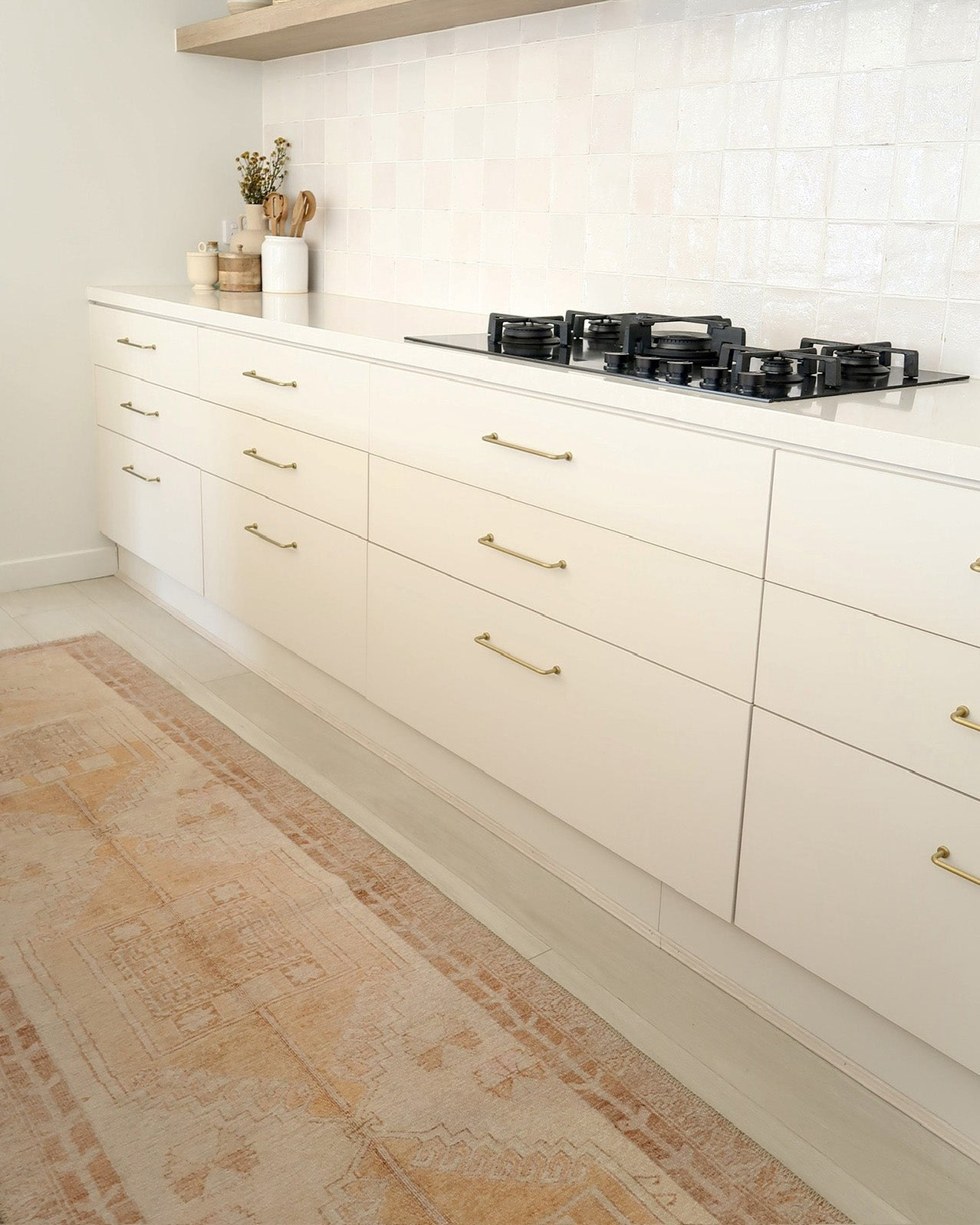 Charlize Cream and Peach Medallion Washable Runner Rug