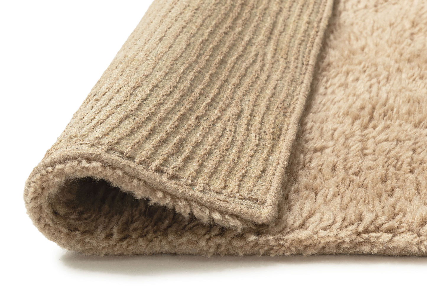 Chayenne Beige Wool Directional Shag Rug