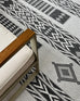 Chenoa Charcoal and Ivory Tribal Flatweave Indoor Outdoor Rug *NO RETURNS UNLESS FAULTY