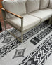 Chenoa Charcoal and Ivory Tribal Flatweave Indoor Outdoor Rug *NO RETURNS UNLESS FAULTY