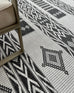 Chenoa Charcoal and Ivory Tribal Flatweave Indoor Outdoor Rug *NO RETURNS UNLESS FAULTY