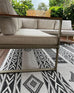 Chenoa Charcoal and Ivory Tribal Flatweave Indoor Outdoor Rug *NO RETURNS UNLESS FAULTY