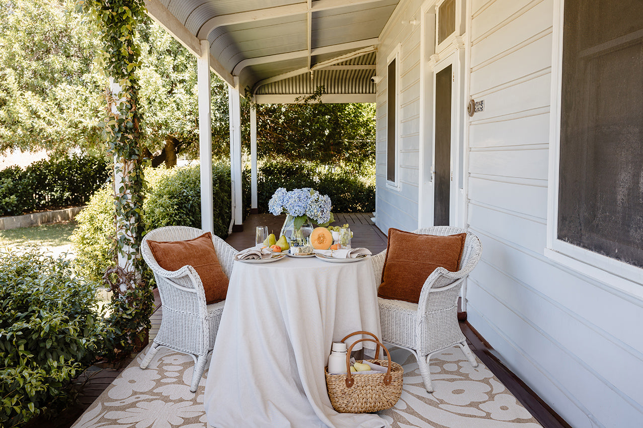 Cheska Beige Cream Indoor Outdoor Washable Rug