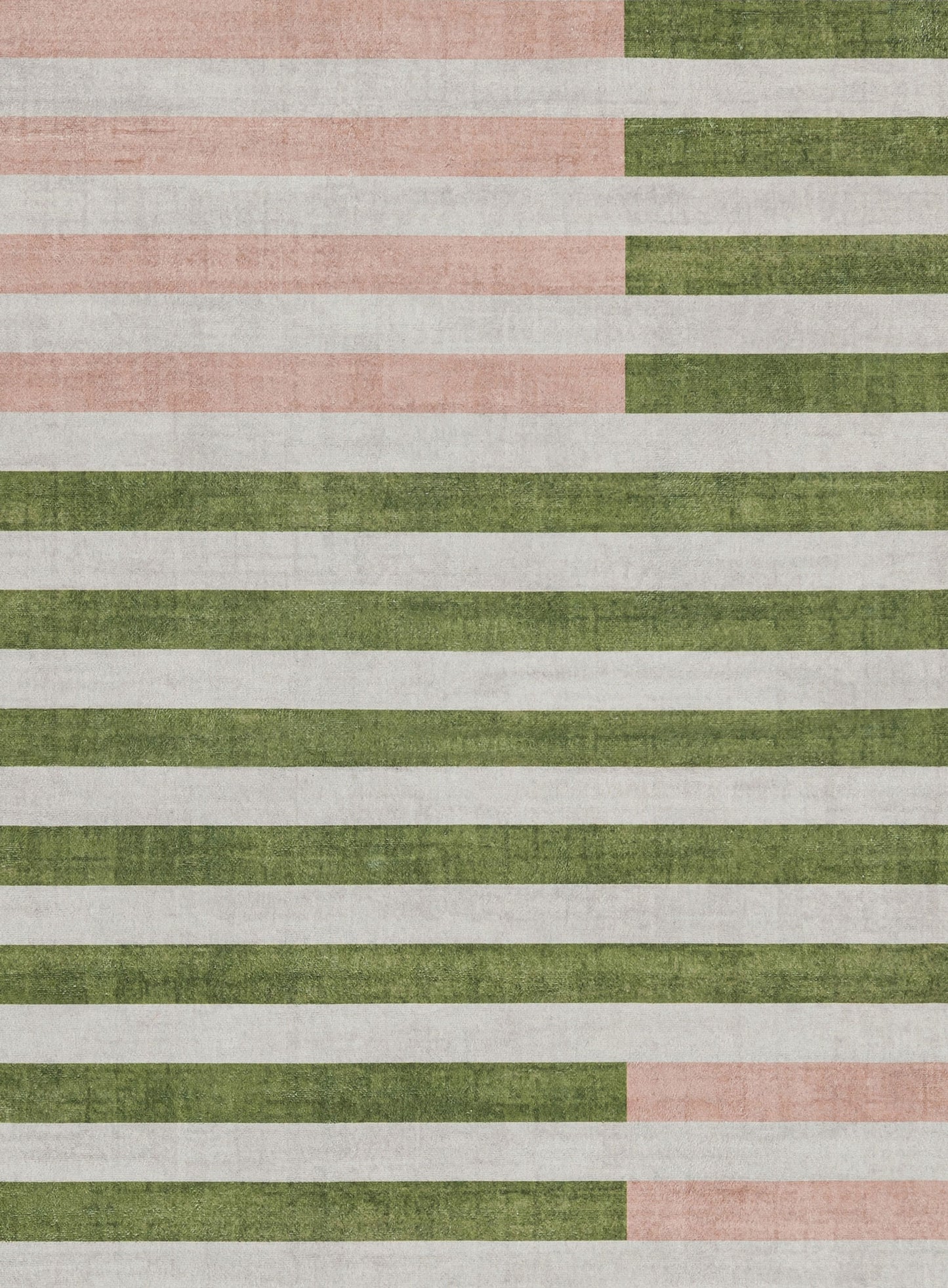 Chisa Green and Pink Washable Rug