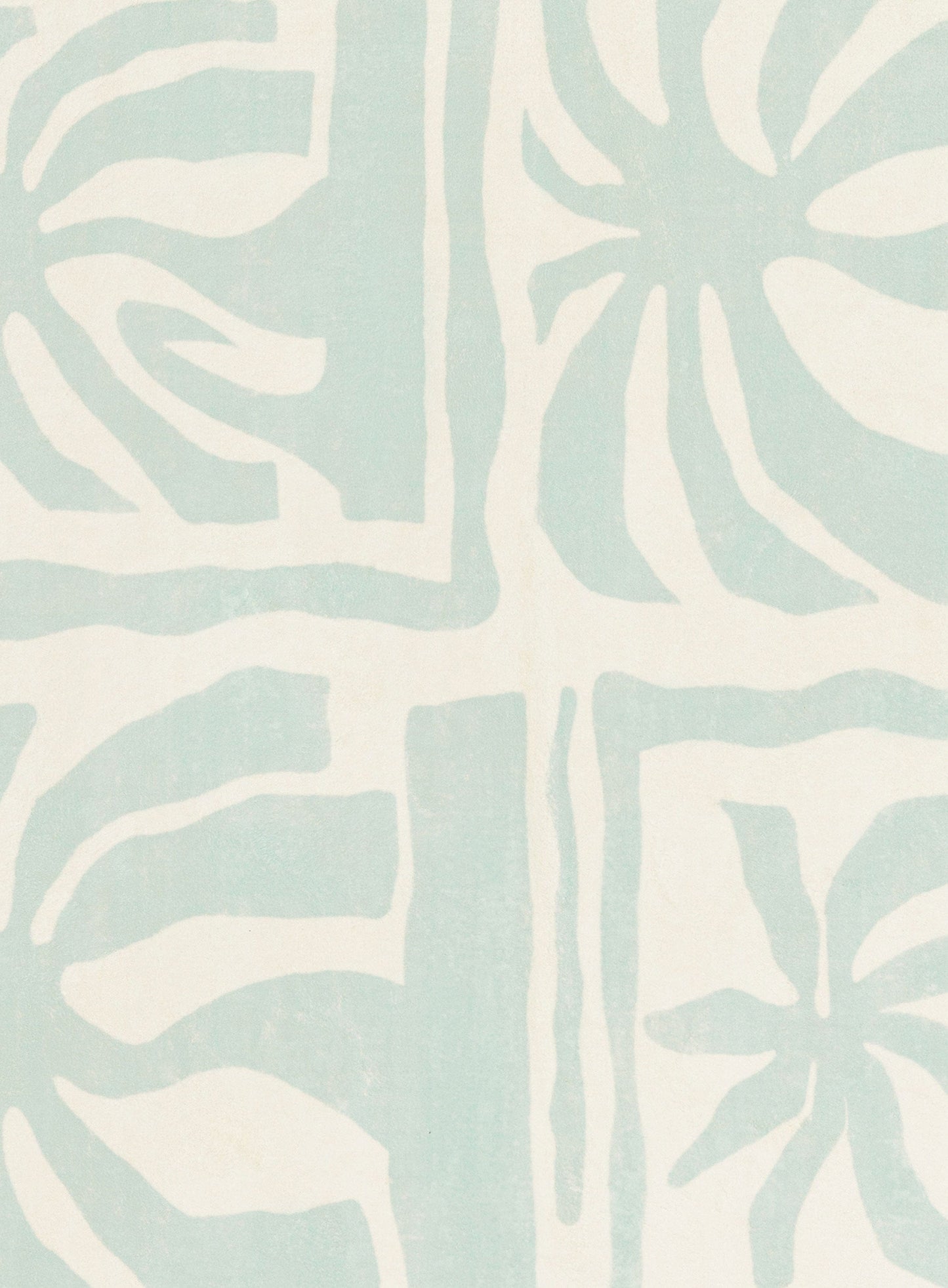 Cindy Blue Waves and Palms Washable Rug