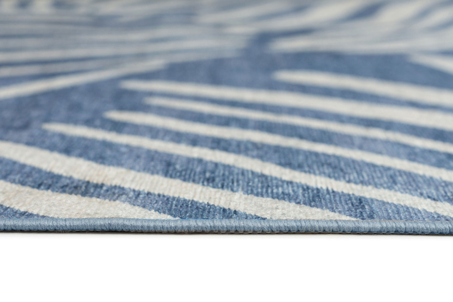 Clarissa Blue Palm Print Washable Rug
