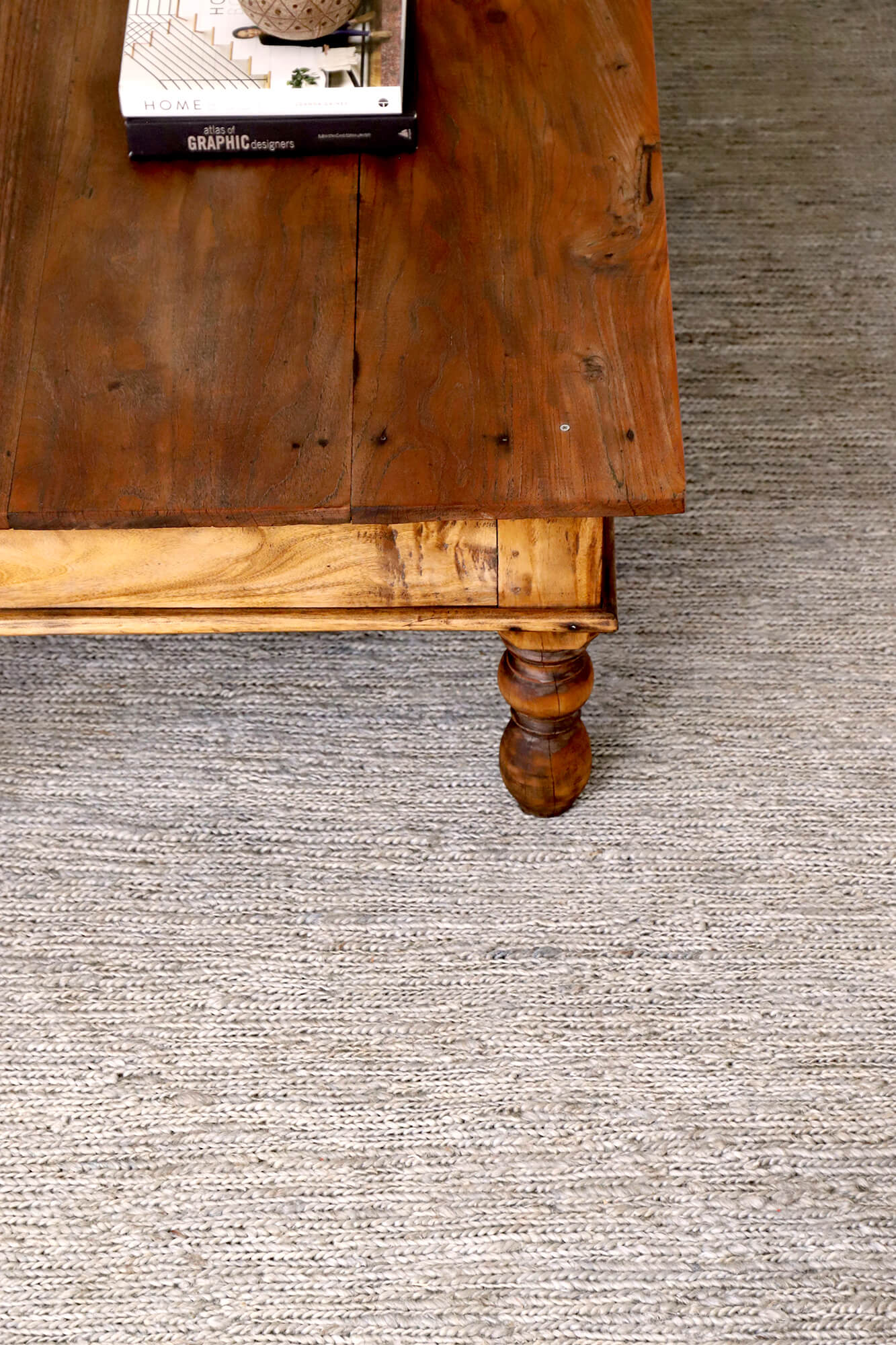 Clover Brown And Green Braided Jute Rug